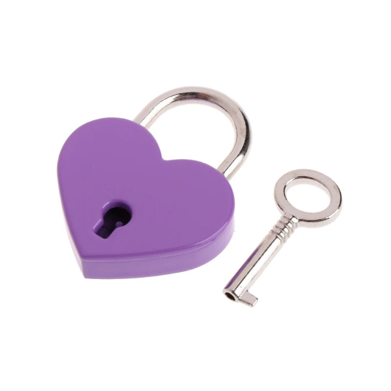 Vintage Wish Lock Mini Heart Shaped Lock Wedding Keyed Padlocks Personalized Padlock for Jewelry Box Small Wooden Box
