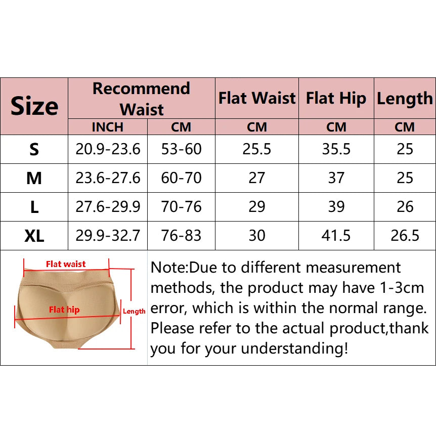 Women’s Padded Butt Lifter Underwear – Mid-Waist Hip Enhancer Body Shaper Panties