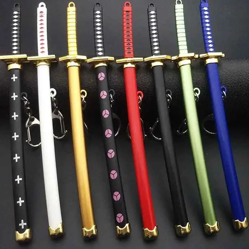 Mini Roronoa Zoro Samurai Sword Keychain – Anime Katana Toy for Men, Cosplay & Gifts
