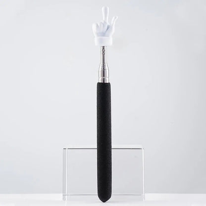 Retractable Teacher Pointer — Stainless Steel Telescopic Finger Design Stick for Classroom Teaching Supplies