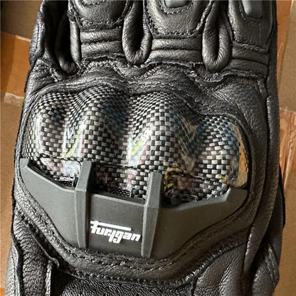 Motorcycle Gloves AFS6 AFS10 AFS18 - Leather Windproof Motocross Mittens with Touch Screen, Men's Protective Motorbike Gloves