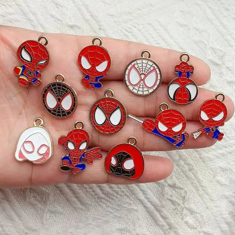 10-Piece Cartoon Alloy Drop Charms - DIY Jewelry Making Pendants for Earrings, Keychains & Creative Accessories