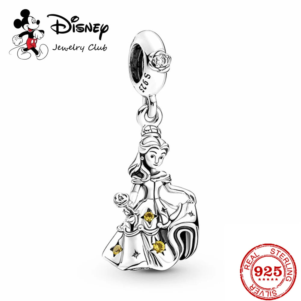 New 925 Sterling Silver Mickey Minnie Vinnie Charm – Beaded Fit for Original Pendant Bracelet, DIY Ladies Jewelry