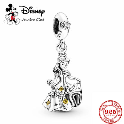 New 925 Sterling Silver Mickey Minnie Vinnie Charm – Beaded Fit for Original Pendant Bracelet, DIY Ladies Jewelry