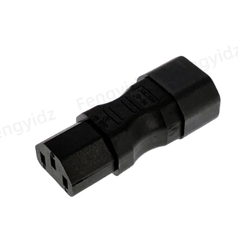 IEC 320 C14 to C13 Adapter - 3-Pin 90-Degree Right-Angle AC Power Extension Converter