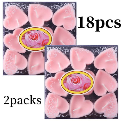 9pcs Heart-Shaped Scented Tea Candles – Valentine's Day Romantic Love Candles for Proposals, Weddings, & Anniversaries
