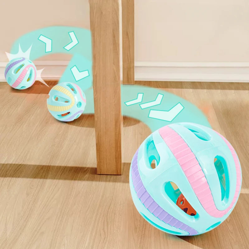 Colorful Bell Ball Cat Toys – Interactive Plastic Sound Play Balls for Kittens, Chase & Exercise Pet Supplies