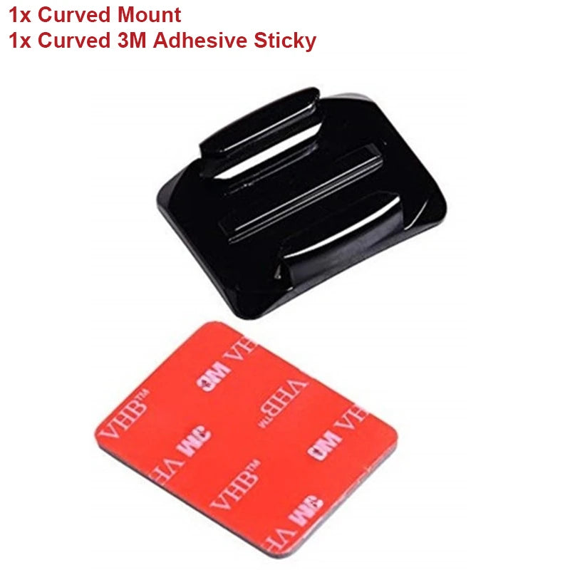 GoPro Helmet Adhesive Mount Kit – Flat & Curved 3M Sticky Mounts for GoPro Hero 5–12, Insta360 X3 & DJI Action Cameras