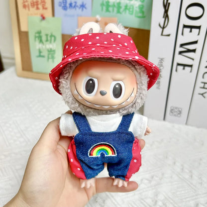 17cm Mini Labubu Doll Clothes — Korea V1 V2 Idol Outfit with Pit Strip Climbing Suit | Doll Accessories Gift