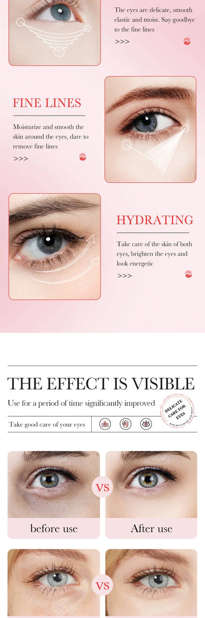 60PCS BIOAQUA Rose Hyaluronic Acid Eye Masks – Anti-Dark Circles, Eye Bags, Moisturizing & Firming Skincare Patches