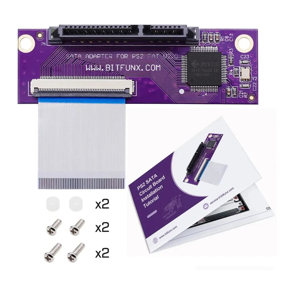BitFunx SATA Upgrade Board & Hard Drive Adapter Kit for PS2 IDE Hard Drives – Original Network Adapter