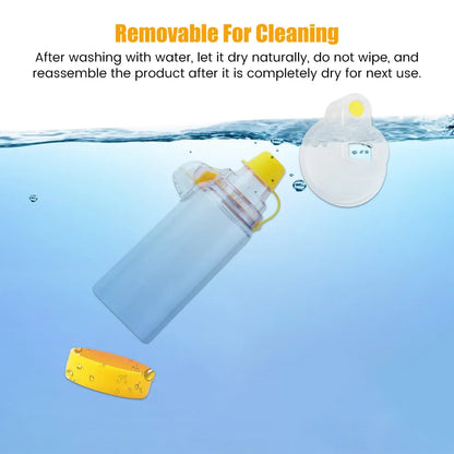 Asthma Inhaler Spacer & Nebulizer — Adult, Child, and Baby Aerosol Compressor with Mist Storage Bottle, Mask, and Tank Cup