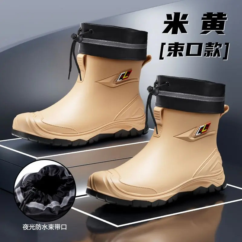 2024 Men's Waterproof Water Boots — Non-Slip Rubber Work Shoes for Outdoor Rain, Camping & Fishing