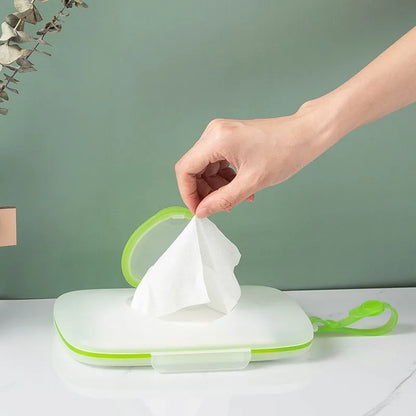 Portable Baby Wipe Dispenser – Refillable Wet Tissue & Mask Holder, Reusable Travel Storage Box