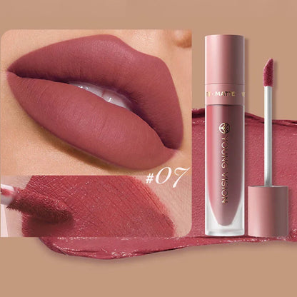DUNUF Matte Velvet Lipstick - 8 Color Waterproof Plumping Square Tube Lip Gloss Makeup