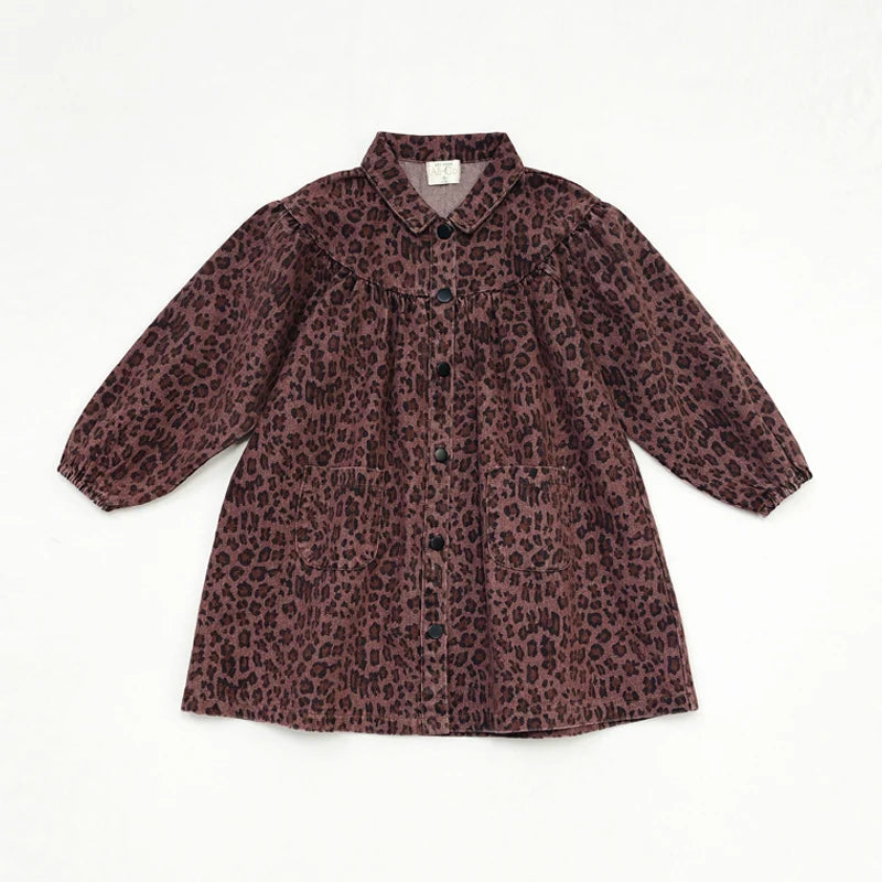 AW26 Denim Leopard Kids Clothing Collection - Boys Girls Dress Skirt Shirt Vest and Overalls Fashion Set