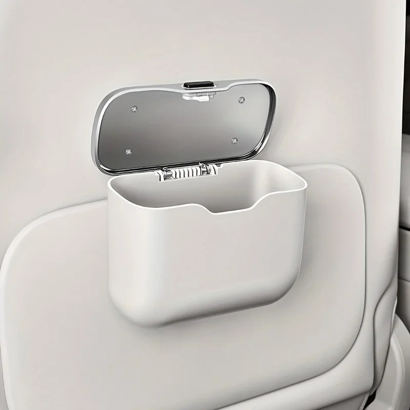 Multifunctional Car Trash Can with Lid – Hanging Storage Bin for Wet & Dry Use, Auto Interior Organizer Box Accessory
