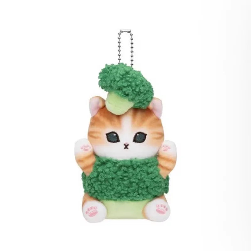 Yoyo Japanese Style Mofusand Plushie Shark Cat Keychain — Cute Fruit & Vegetable Soft Pendant Gift for Girls