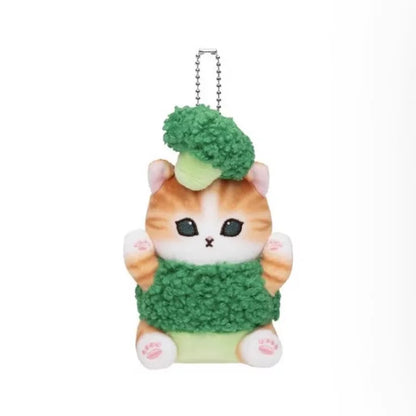 Yoyo Japanese Style Mofusand Plushie Shark Cat Keychain — Cute Fruit & Vegetable Soft Pendant Gift for Girls