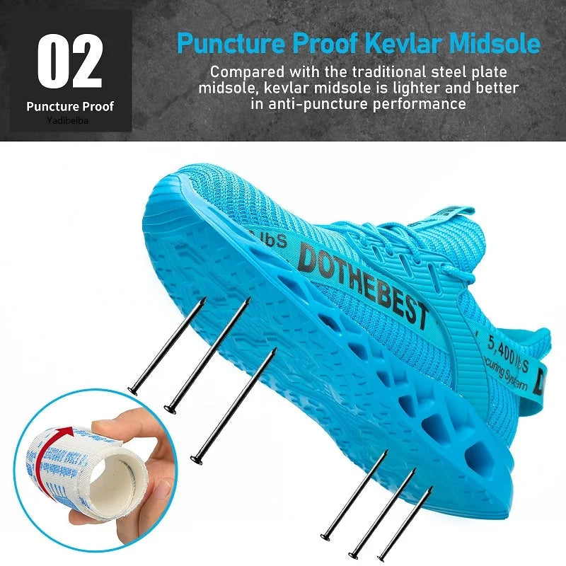 Steel Toe Safety Shoes for Men & Women – Lightweight Puncture-Proof Work Sneakers, Unisex Construction Boots