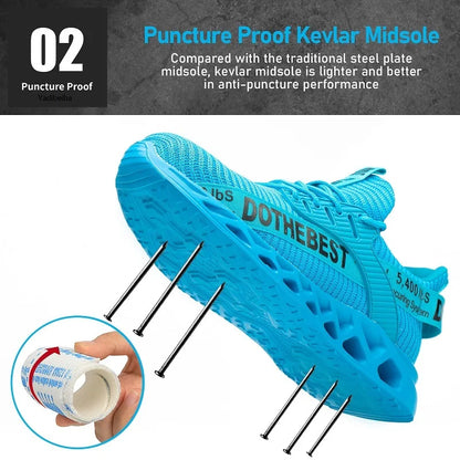 Steel Toe Safety Shoes for Men & Women – Lightweight Puncture-Proof Work Sneakers, Unisex Construction Boots