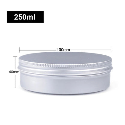 1/5/10pcs Empty Silver Aluminum Tins – 5-250ml Screw Top Round Containers for Candles, Spices & Storage