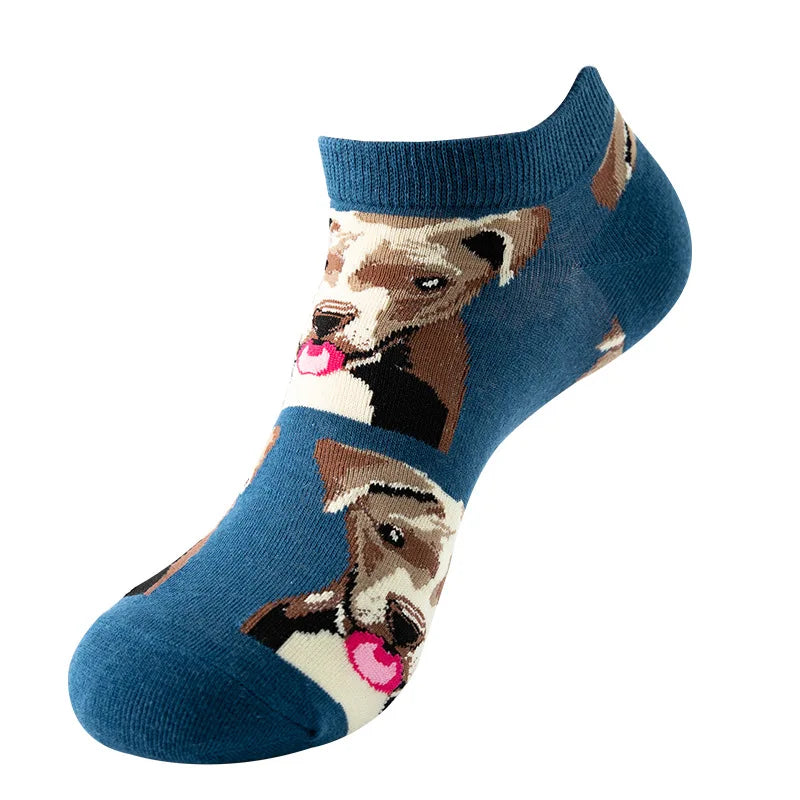 Combed Cotton Ankle Socks for Men & Women - Funny Beer, Fruit & Food Novelty Low Cut Socks (EU 38-43)