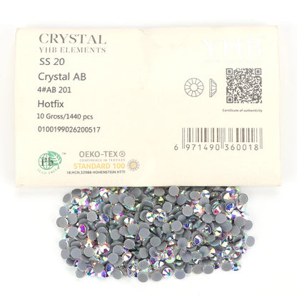 YHB 101-127 Hotfix Crystal Rhinestones - Glitter Glass Flatback Gems for Bags, Shoes, Garments, Phone & Nail Art DIY