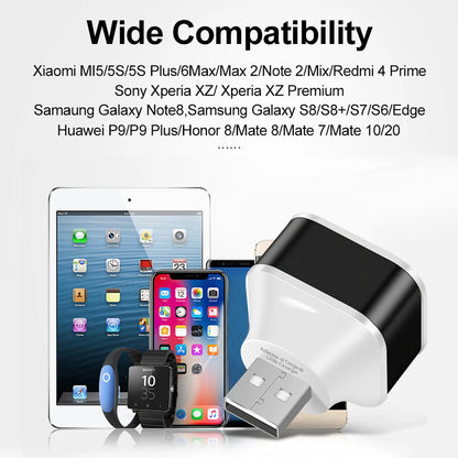 3 Port USB Adapter - 3 in 1 Multiple USB Interface Extender for Tablets, Laptops, and Auto Electronics Charger