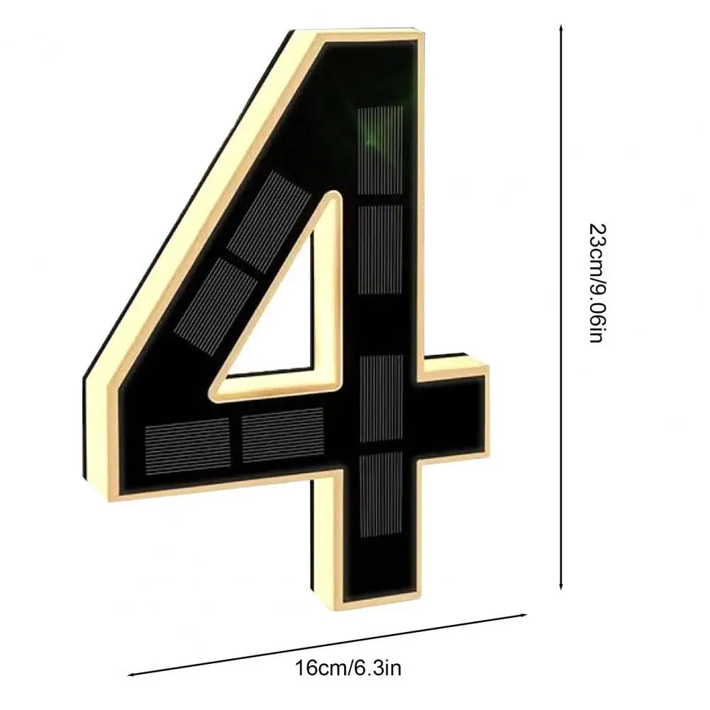 9-Inch Solar House Number Sign - LED Backlit Waterproof Address Plaque with Auto On/Off & No-Drill Installation