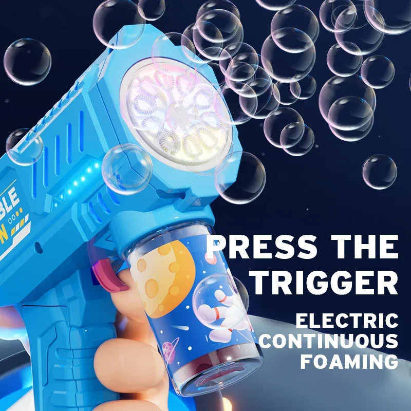 Fully Automatic Rocket Bubble Gun – Outdoor Bubble Blower with Liquid for Kids Beach Toy Gifts