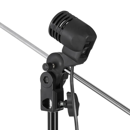 E27 Light Bulb Stand - 1.8m Cable Socket Holder with Umbrella Mount for Photography Lighting Setup