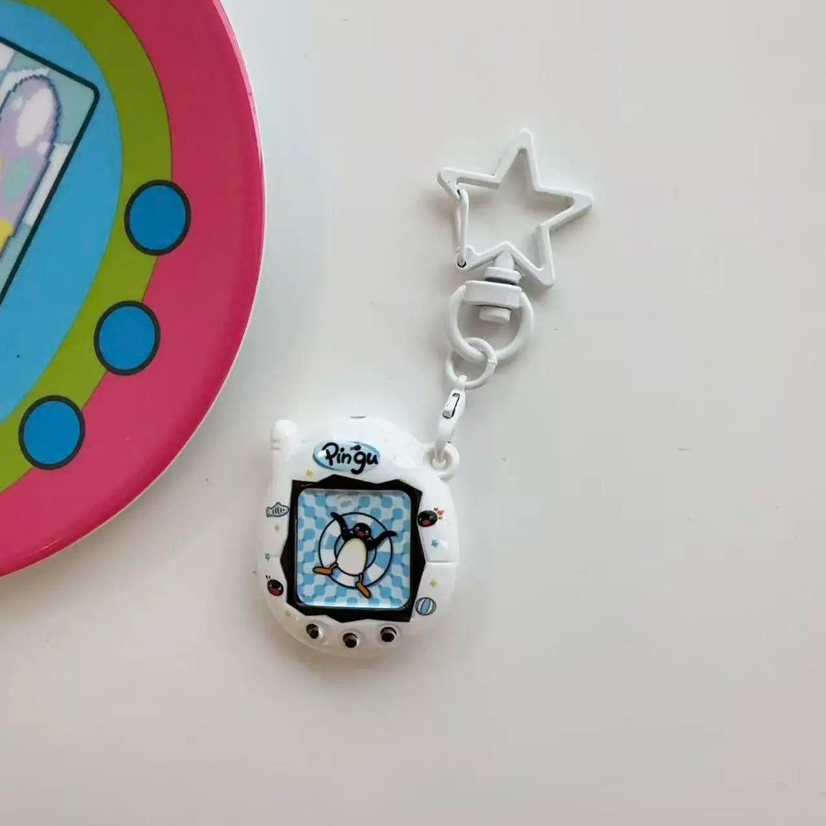 Tamagotchi Mini Cartoon Keychain - Cute Virtual Pet Pendant for Phones, Bags and Gaming Accessories