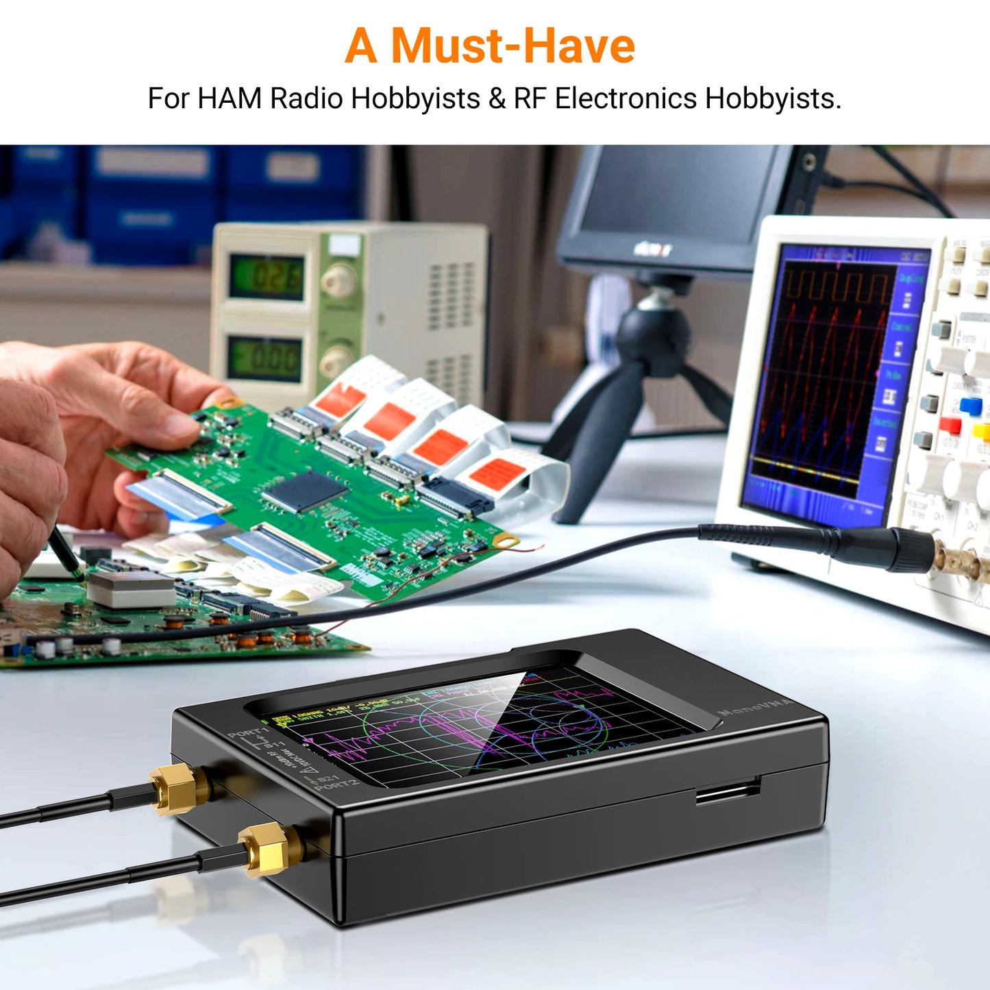 NanoVNA-H4 Spectrum Analyzer – 2.8/4" Vector Network Antenna Analyzer, 10KHz-1.5GHz, MF, HF, VHF, UHF Tuner