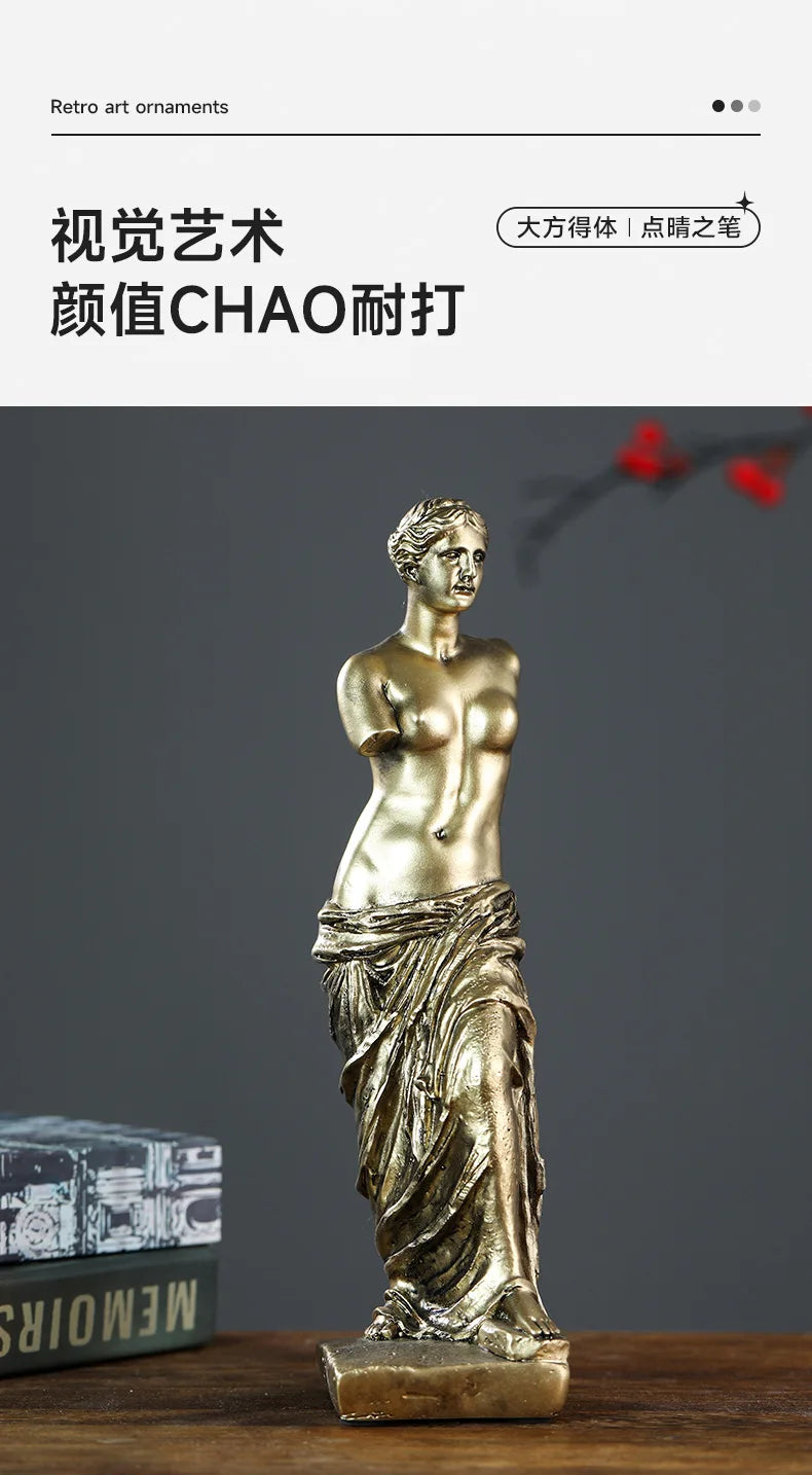 Resin Venus Statue — Greek Mythology Aphrodite Figurine for Nordic Home Decor & Art Room Display