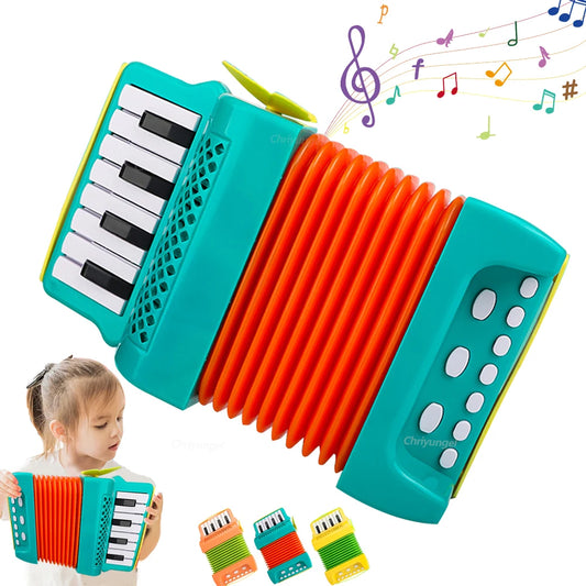Kids Accordion Musical Toy - Educational Indoor Outdoor Instrument Gift for Toddlers Boys & Girls