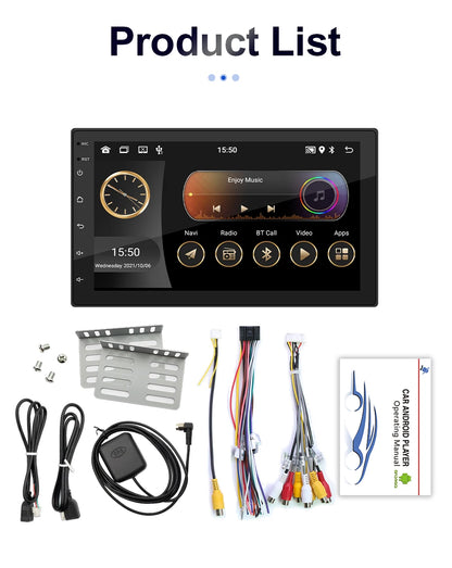 Android 13 Car Radio — 7/9/10" 2-DIN GPS Multimedia Player with 64GB, Wireless CarPlay & Android Auto