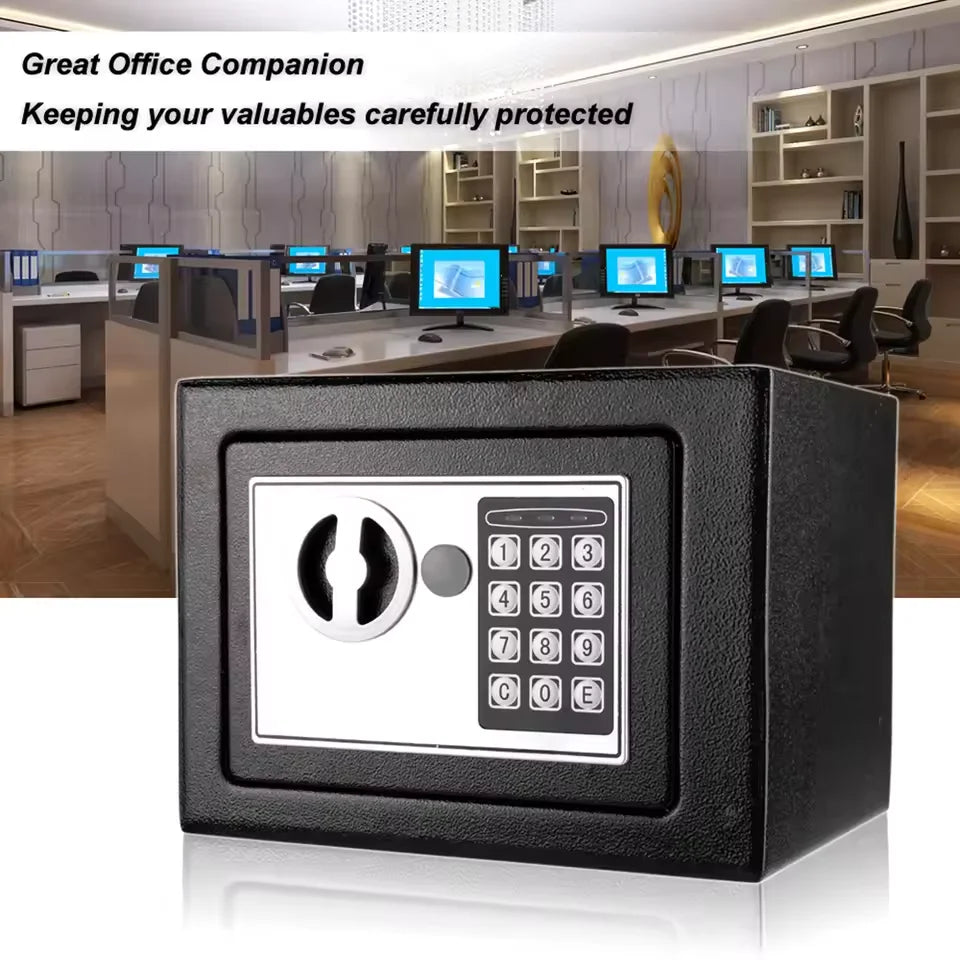 2025 Electronic Digital Keypad Safe — All-Steel Security Box for Home & Office with Password and Key Unlock
