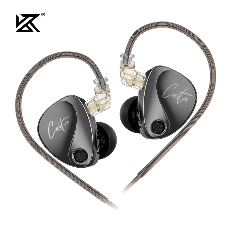 KZ Castor HiFi In-Ear Earphones - Dual Dynamic Drivers, Tunable Balanced Armature & Noise-Isolating Earbuds