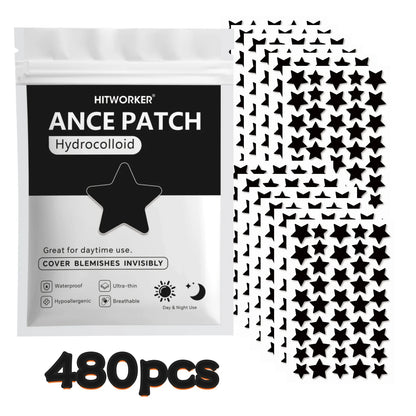 Black Star Hydrocolloid Pimple Patches - Bulk Acne Stickers with Tea Tree Oil, 240/480/800 Pieces