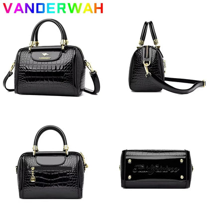 Luxury Women’s Leather Handbag – Large Capacity Shoulder & Crossbody Designer Bag