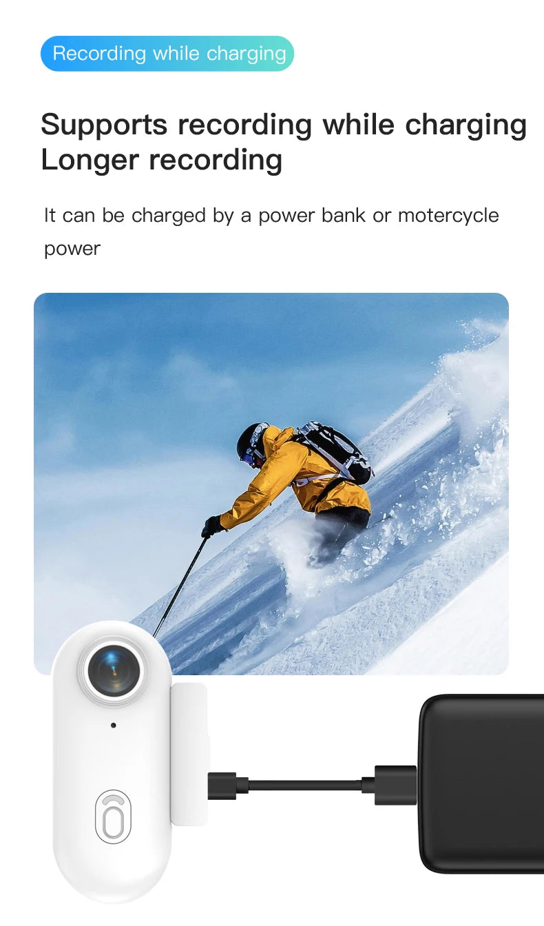 4K Thumb Action Camera — HD Sports Cam with Image Stabilization, Auto Exposure & Rechargeable 800mAh Battery