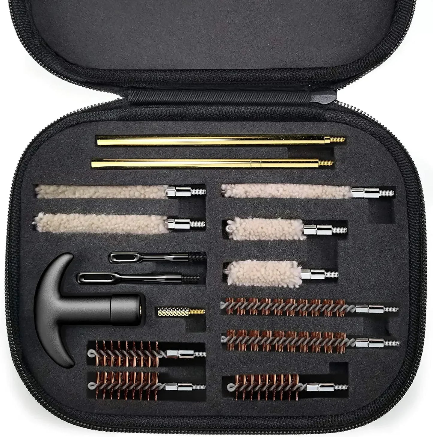 16PCS Tactical Gun Cleaning Kit – Universal Brass Rod for Handgun & Pistol Barrel Cleaning (.22/9mm/.40/.357 Caliber)