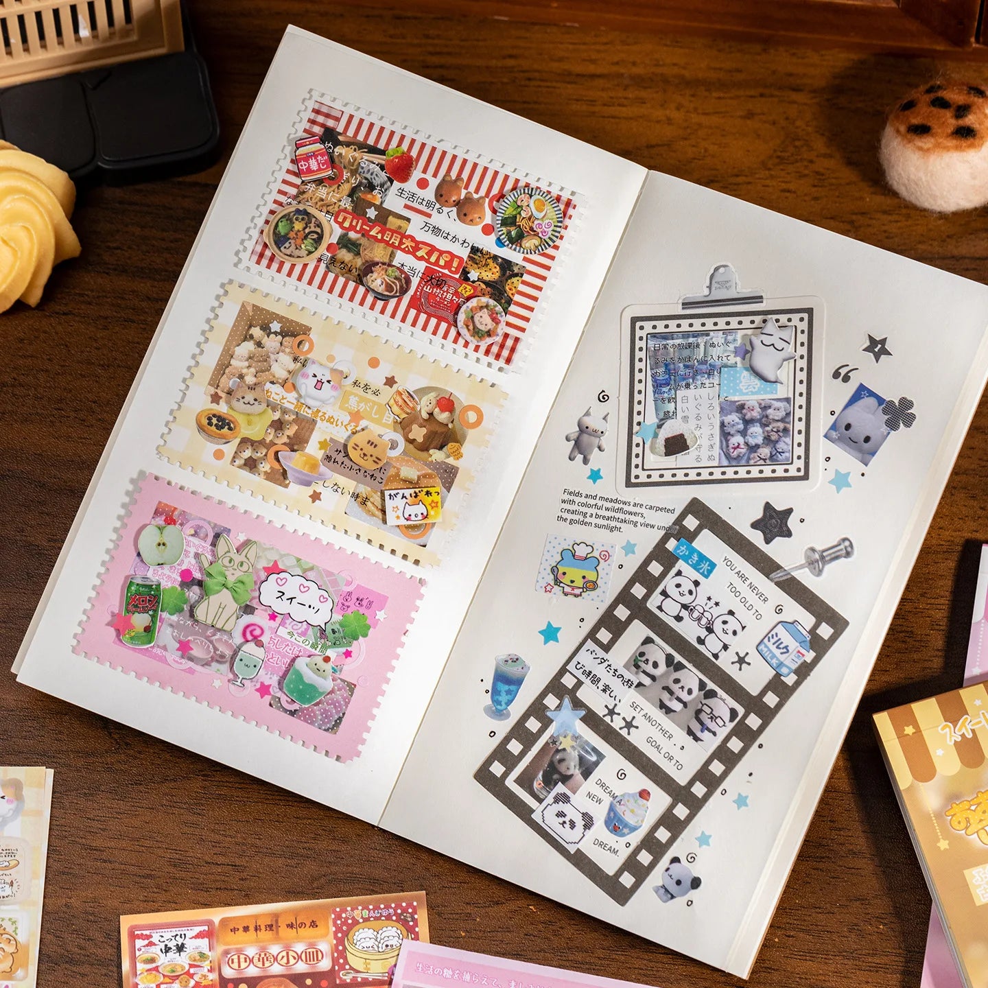 20-Sheet Sweet Dream Duet Sticker Book - Japanese Retro Kawaii Stickers for Scrapbooking, Journaling & DIY Crafts