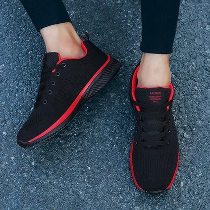 MAEDEF Athletic Shoes for Men – Black Knit Sneakers, Breathable Casual Running, Walking & Gym Shoes for Men & Women