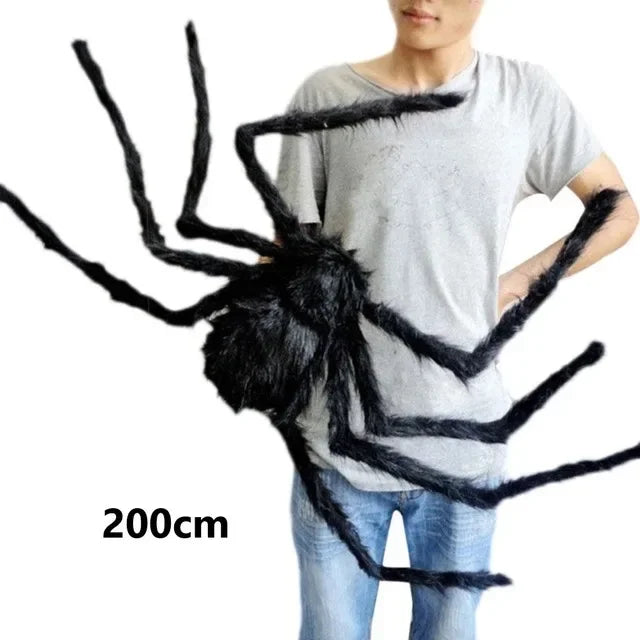 Large Plush Halloween Spider - Outdoor Party Decoration, Haunted House Prop and Prank Decor