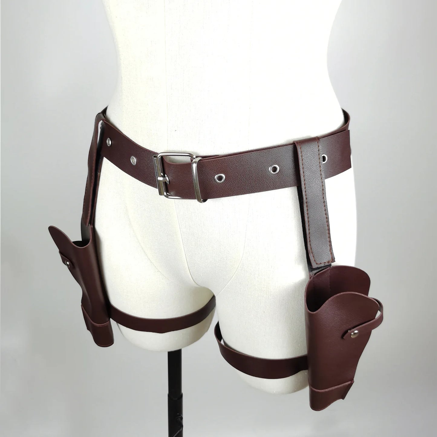 Ancient Tombs Lara Gun Holster Belt – Women’s Western Denim Cosplay Belt for Role-Playing & Costume Guns Holder