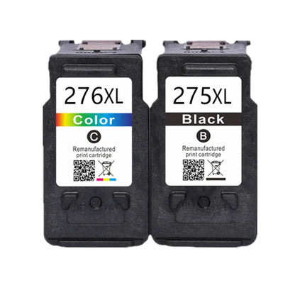 Remanufactured Canon 275XL 276XL Ink Cartridges Set – PG275 CL276 Compatible Printer Ink for Canon TS3522, TS3520 & TR4720