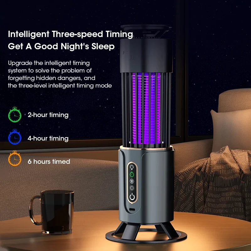 Mosquito Killer Lamp & USB Camping Lantern — Electric Insect Fly Trap with Timing Function for Outdoor Repellent