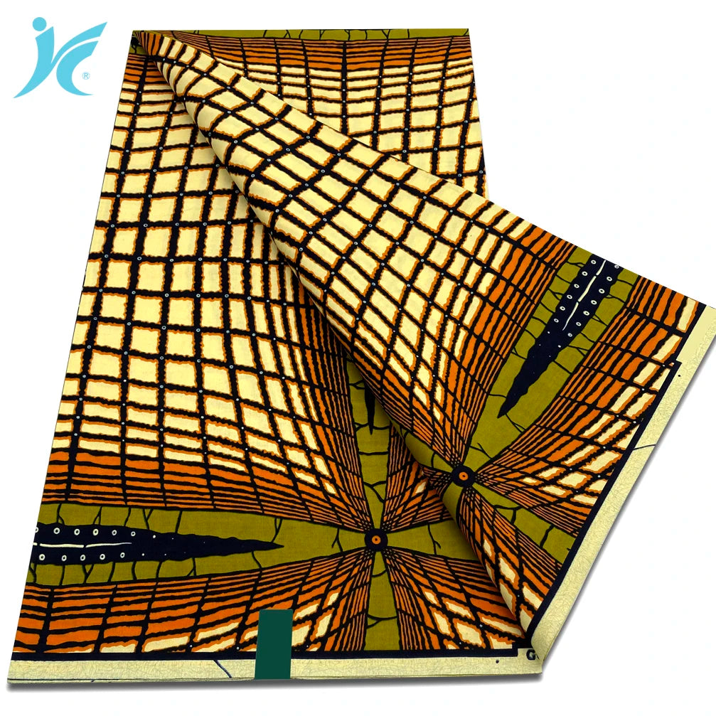 Classic African Wax Fabric - 100% Cotton Soft Ankara Pagne for Women's Dresses
